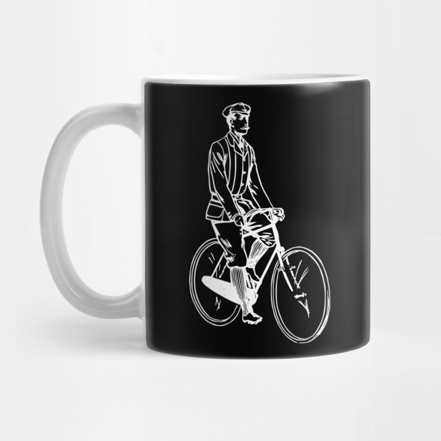 White Vintage Bicycle Cyclists by Vintage Boutique